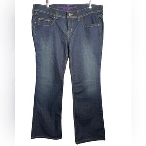 Lilac Flap Pocket Anchor Blue size 15 dark wash mid rise boot-cut jeans